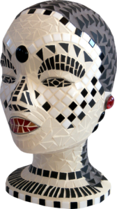 mosaïque tête L'Africaine > 26 cm haut