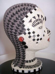 mosaïque t^te L'Africaine > 26 cm haut